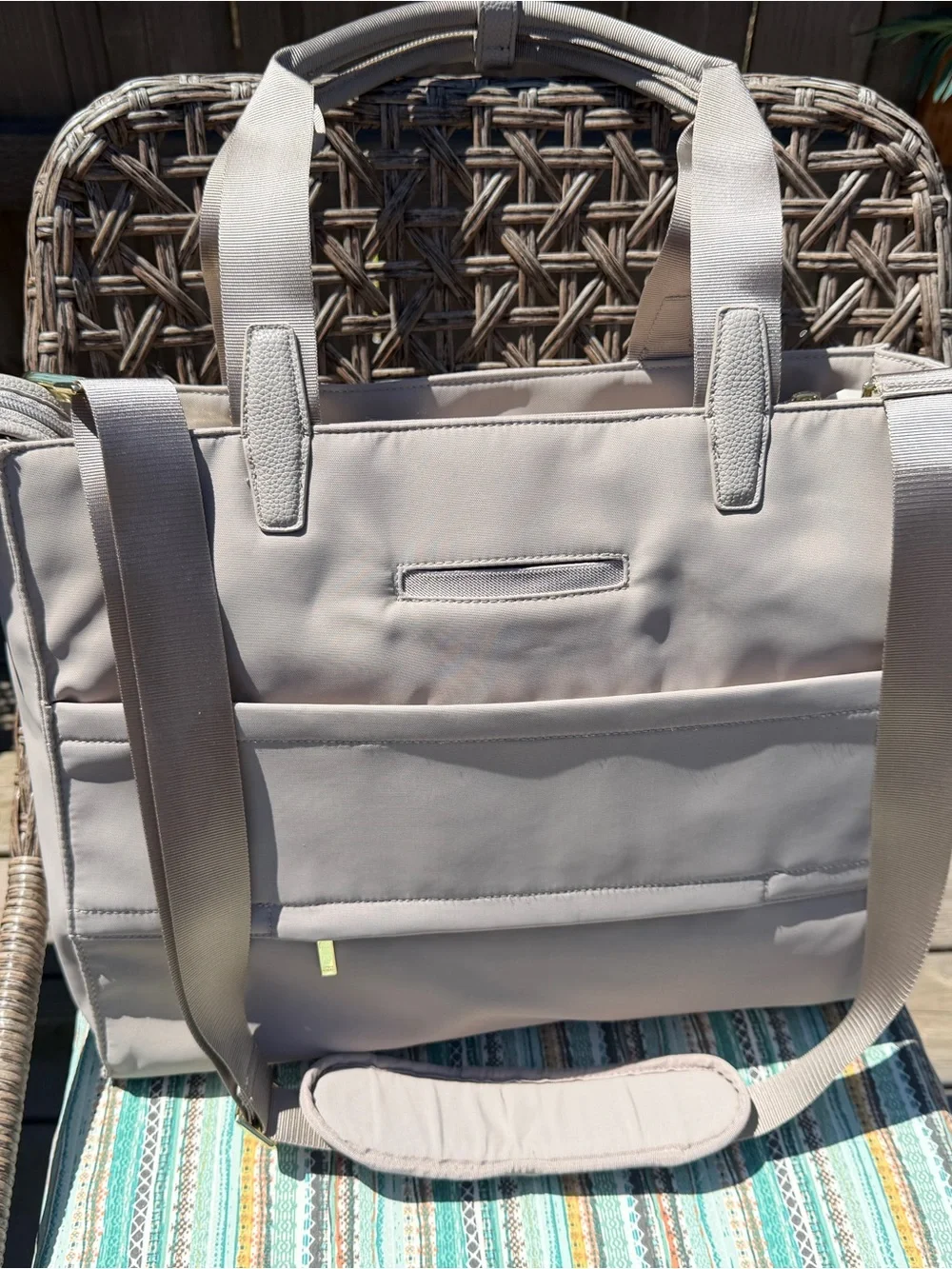 Women's open story by TargetLaptop Tote Bag in Light Gray - Sleek Everyday Carry